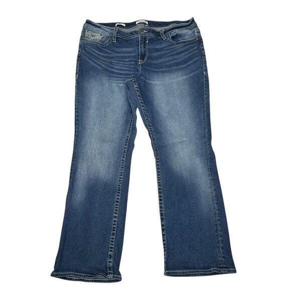 Vigoss Marley Skinny Boot Cut Embroidered Pocket Stretch Jeans Women’s Size 20 - Picture 1 of 14